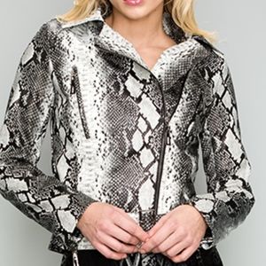 NEW Snake Print Moto Jacket